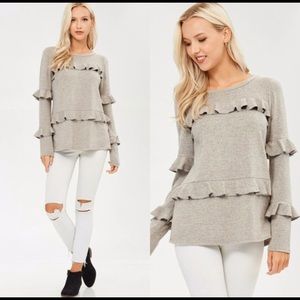 Ruffle detail sweater